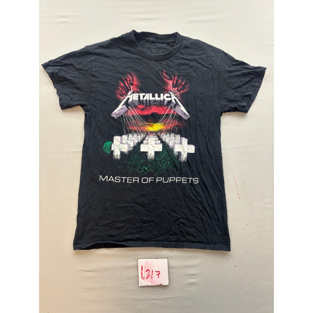 Metallica Master of Puppets Graphic T-Shirt Black Short Sleeve Small